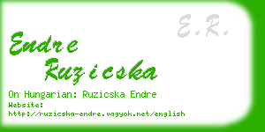 endre ruzicska business card